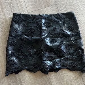 Forever 21 Black Floral Lace Mini Skirt